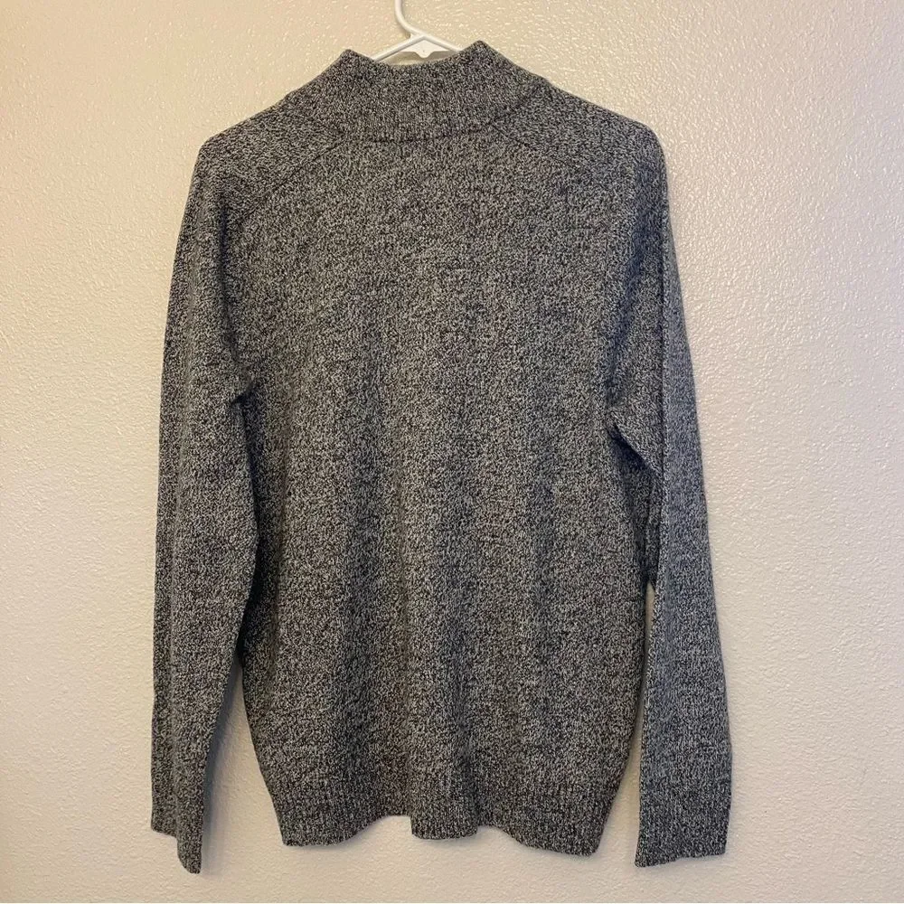 J Crew Supersoft lambswool blend mock neck zip sweater gray heathered marled M